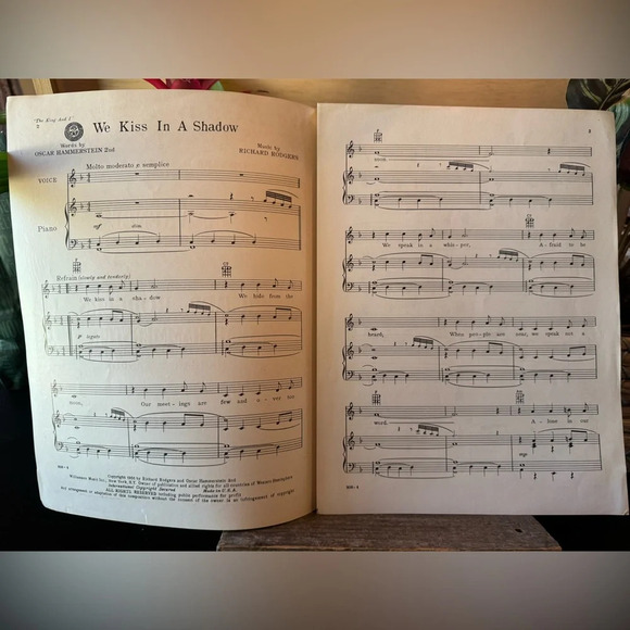 VINTAGE “We Kiss in a Shadow” Sheet Music | Piano & Voice | The King and I - Picture 2 of 5